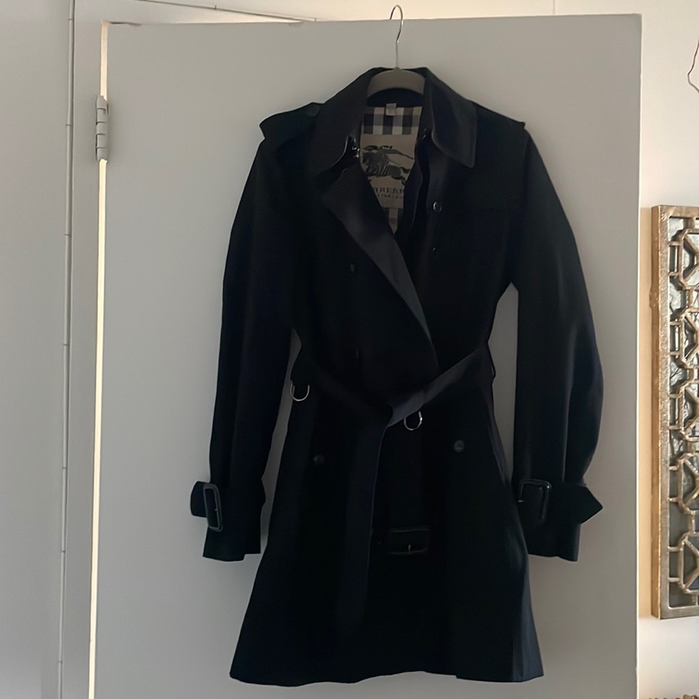Burberry Black Trench Coat, size 4, perfect condition